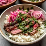 Skirt Steak Rice Bowls with Chimichurri Sauce