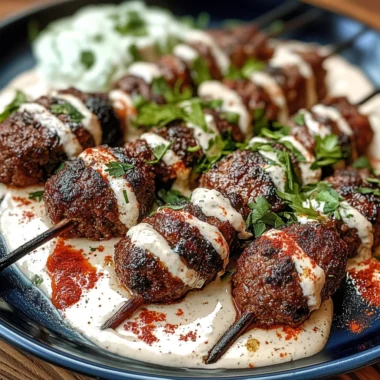 Spicy Beef Armenian Kefta with Tahini & Tzatziki