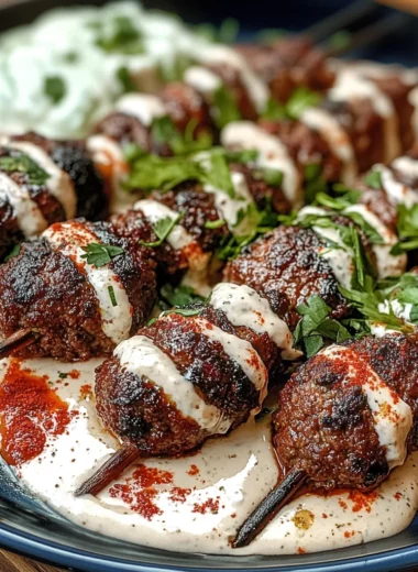 Spicy Beef Armenian Kefta with Tahini & Tzatziki