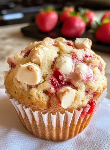 White Chocolate Strawberry Muffins Recipe