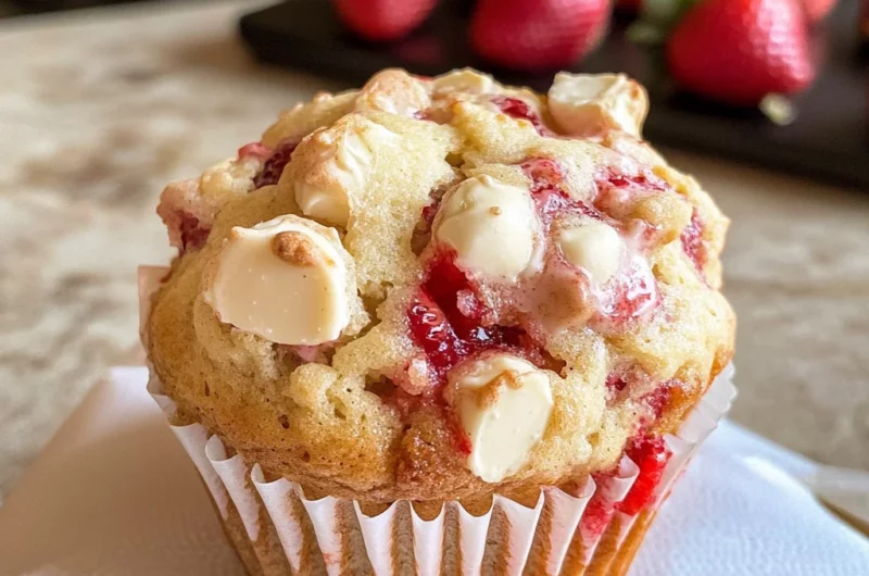 White Chocolate Strawberry Muffins Recipe