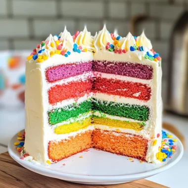 6 Layer Rainbow Cake Recipe with Easy Buttercream Frosting