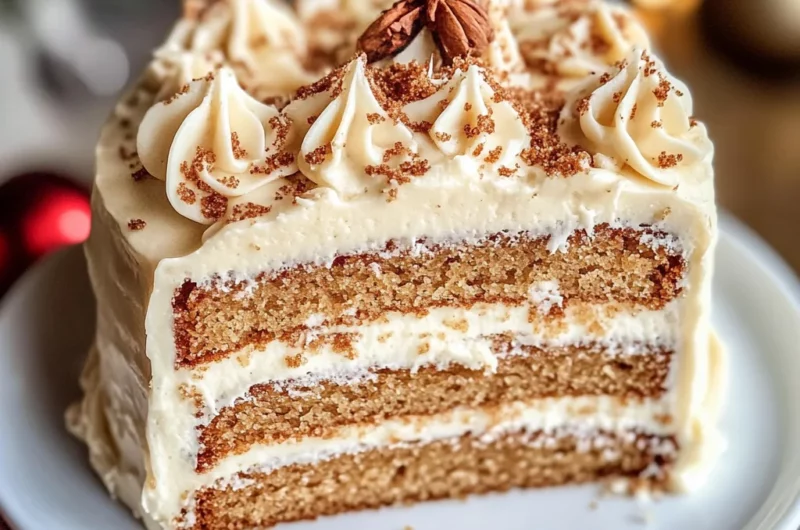Best Christmas Spice Cake with Eggnog Buttercream
