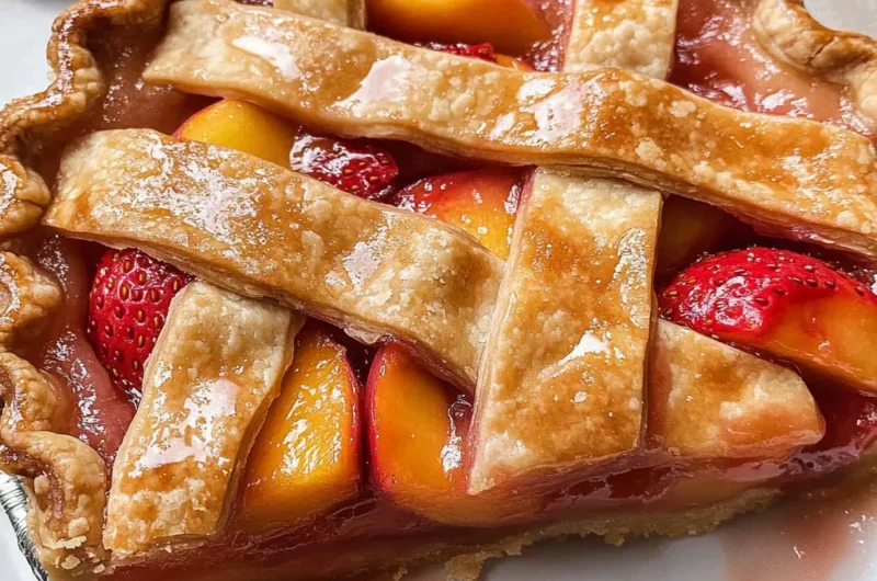 Brown Butter Strawberry Peach Pie