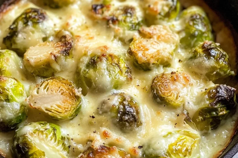 Garlicky Creamy Brussels Sprouts Au Gratin