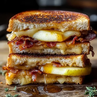 Hot Honey Apple Cheddar Beef Bacon Grilled Cheese