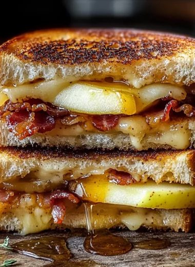 Hot Honey Apple Cheddar Beef Bacon Grilled Cheese