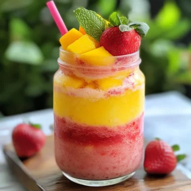 Non Alcoholic Strawberry Mango Daiquiri