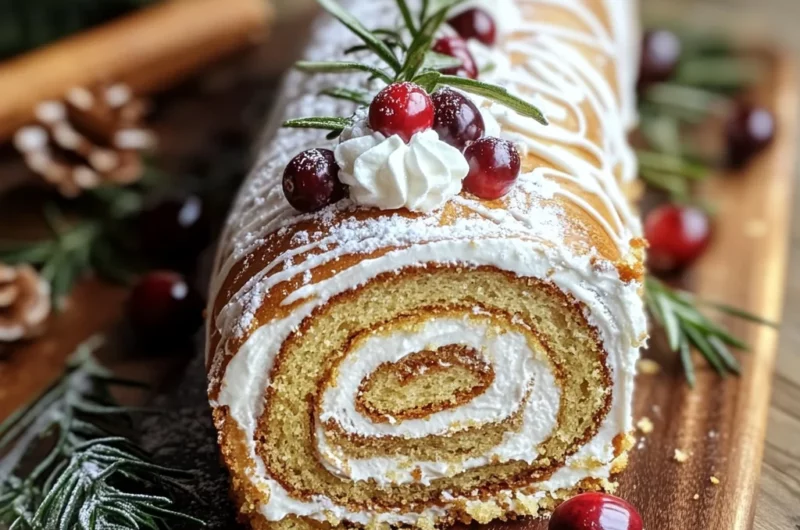 Quick Ginger Bread Yule Log Cake