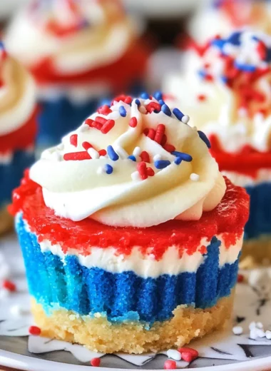 Red, White and Blue Mini Cheesecakes