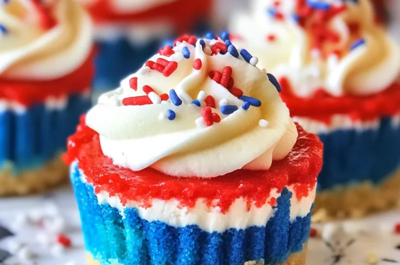 Red, White and Blue Mini Cheesecakes