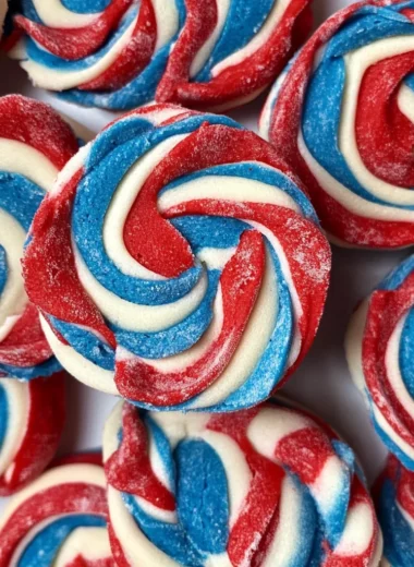 Red, White and Blue Pinwheel Icebox Cookies