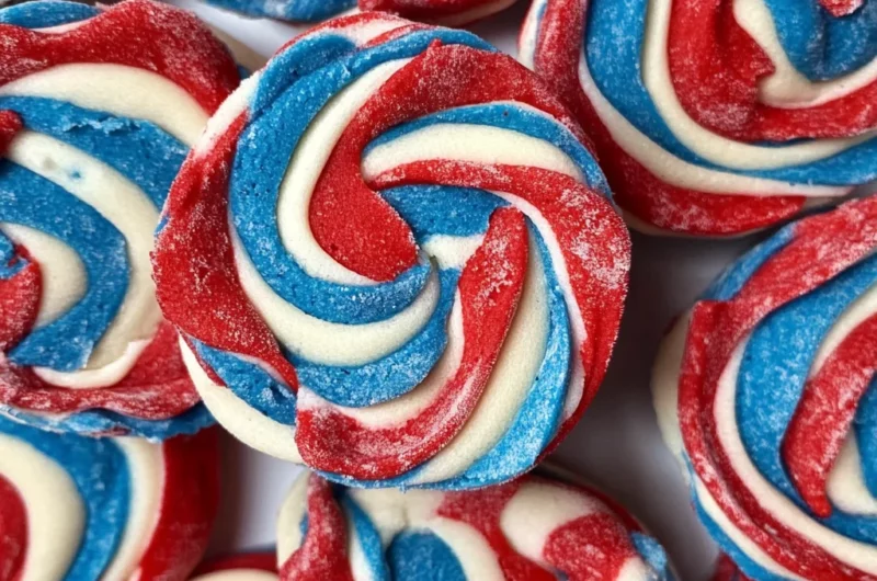 Red, White and Blue Pinwheel Icebox Cookies