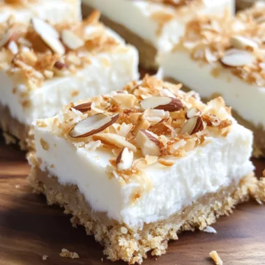 Skinny Coconut Cheesecake Bars