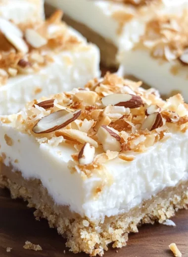 Skinny Coconut Cheesecake Bars