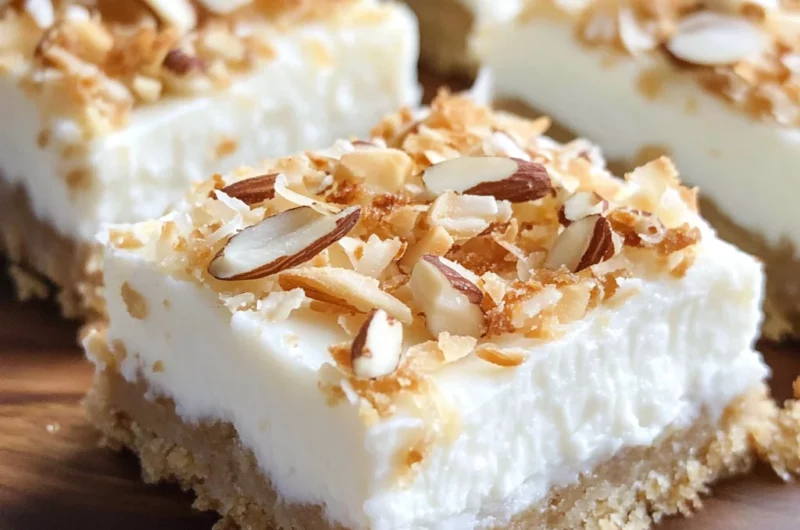 Skinny Coconut Cheesecake Bars