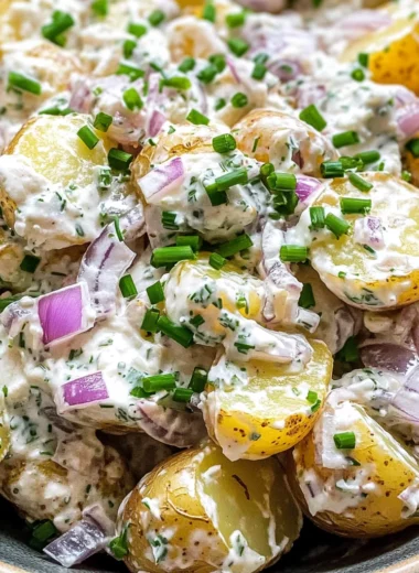 Sour Cream and Onion Potato Salad {No Mayo}