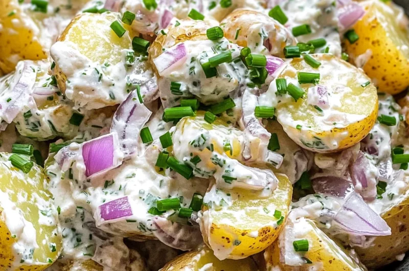 Sour Cream and Onion Potato Salad {No Mayo}