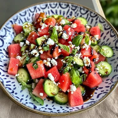 Watermelon Cucumber Salad