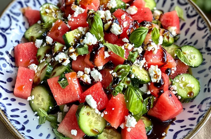 Watermelon Cucumber Salad