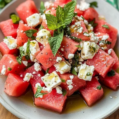 Watermelon Feta Salad with Mint