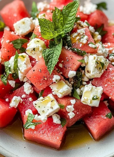 Watermelon Feta Salad with Mint