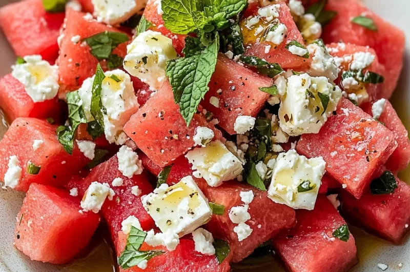 Watermelon Feta Salad with Mint