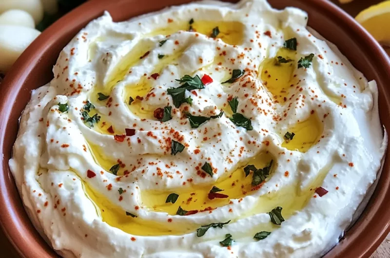 Whipped Feta and Ricotta Dip with Roasted Garlic