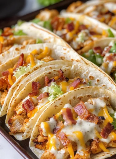 Baked Chicken Bacon Ranch Tacos