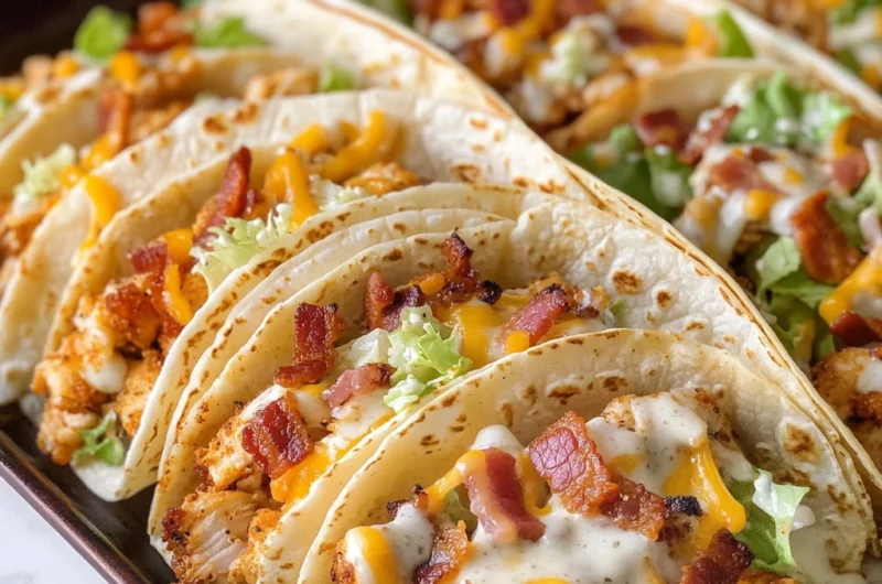Baked Chicken Bacon Ranch Tacos