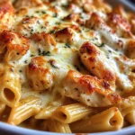 Baked Creamy Chicken Mozzarella Pasta