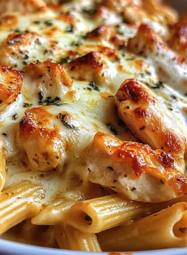 Baked Creamy Chicken Mozzarella Pasta