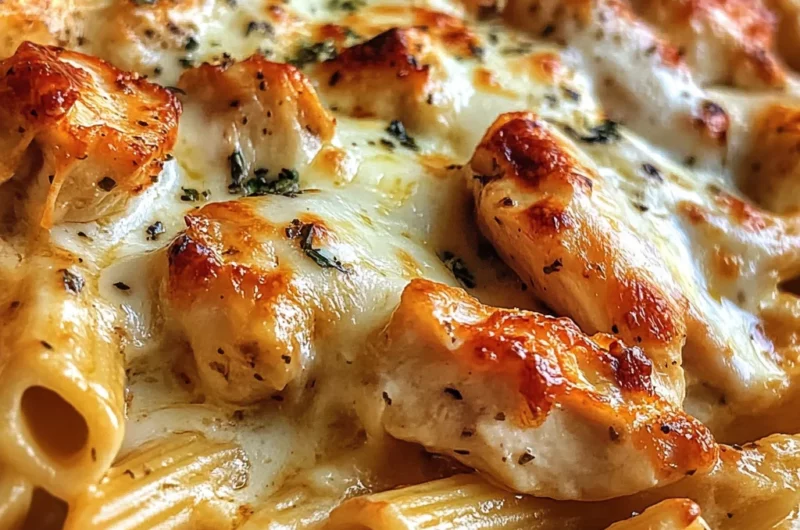 Baked Creamy Chicken Mozzarella Pasta