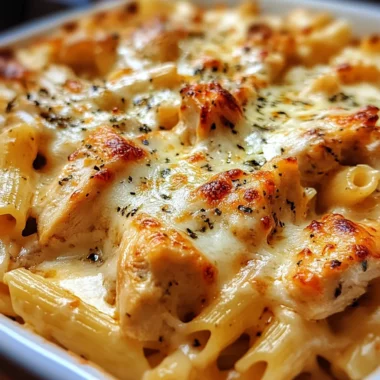 Baked Creamy Chicken Mozzarella Pasta