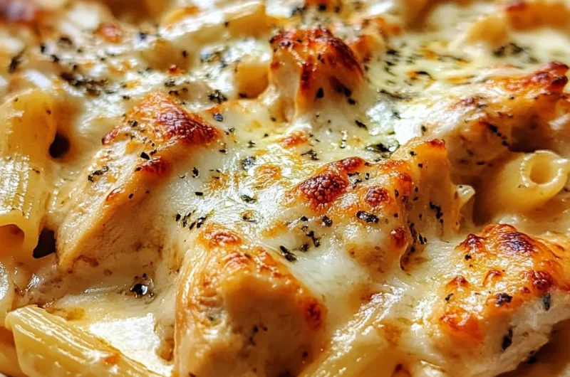 Baked Creamy Chicken Mozzarella Pasta