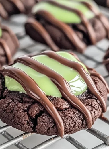Chocolate Mint Thumbprint Cookies