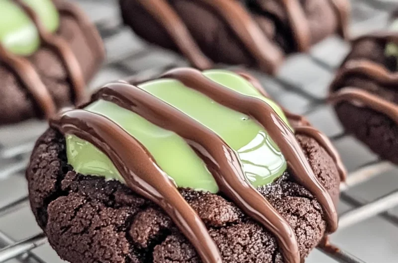 Chocolate Mint Thumbprint Cookies