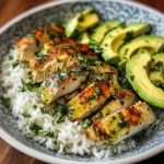 Cilantro Lime Chicken with Avocado and Jasmine Rice