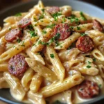 Creamy Cajun Honey Mustard White Cheddar Sausage Pasta