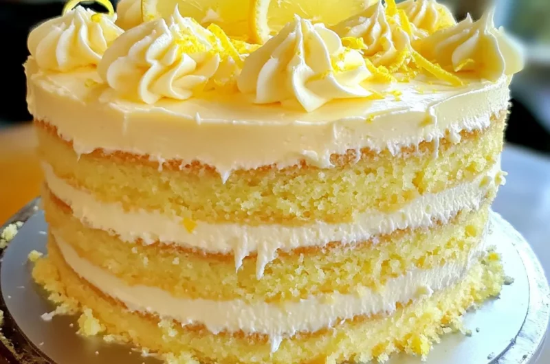 Creamy Lemon Cheesecake Cake