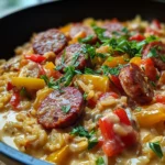 Creamy Smoky Cajun Sausage And Rice Skillet
