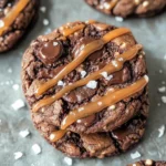 Double Chocolate Salted Caramel Cookies
