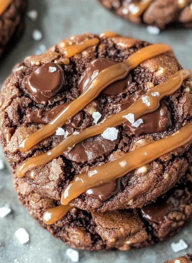 Double Chocolate Salted Caramel Cookies