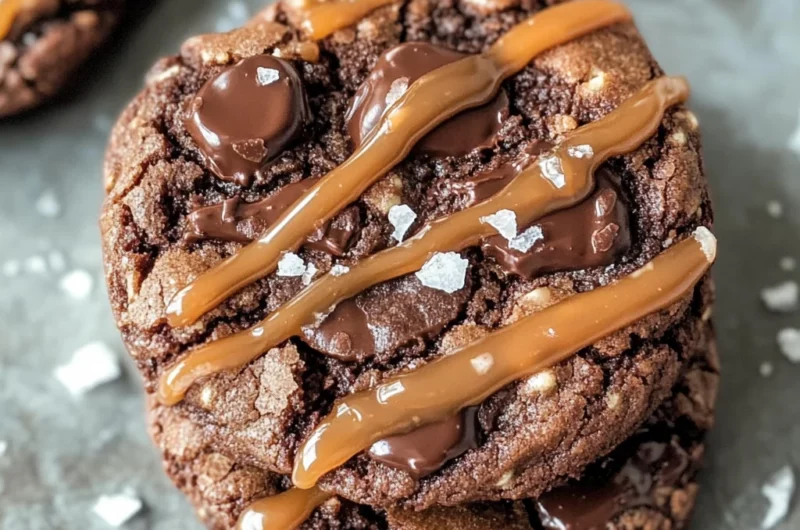 Double Chocolate Salted Caramel Cookies