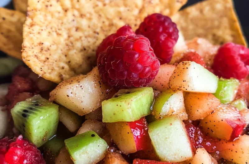 Fruit Salsa with Cinnamon Sugar Tortilla Chips