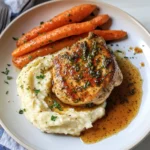 Garlic Herb Chicken with Creamy Mash & Roasted Carrots
