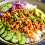 Ground Turkey Rice Bowls with Bang Bang Sauce