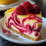 Luscious Lemon Raspberry Swirl Cheesecake