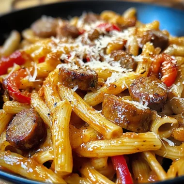One-Pan Fiery Creamy Honey BBQ Sausage Pasta