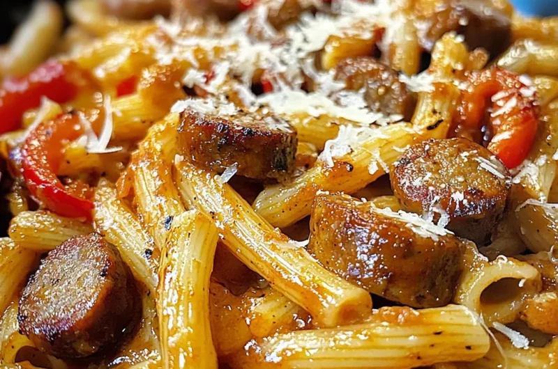 One-Pan Fiery Creamy Honey BBQ Sausage Pasta